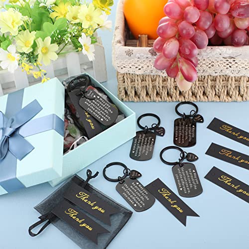 Yinkin 72 Pcs Employee Appreciation Gift Bulk for Coworker Christmas Thank You Gifts Keychains Organza Bags Thank You Cards(Black) - Image 5