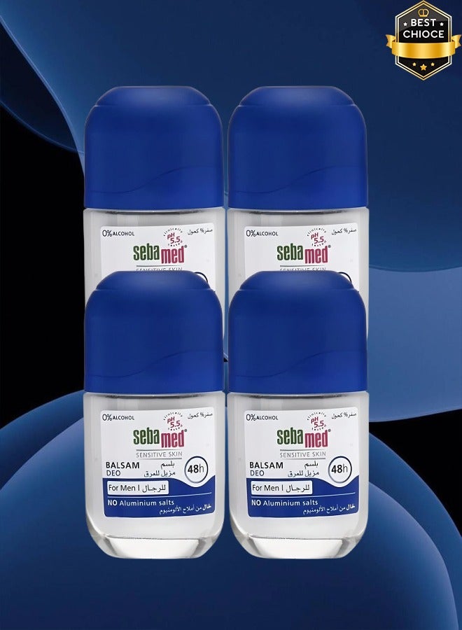Sebamed 4 Pieces Sensitive Skin Balsam Deo For Men No Aluminium Salts 48 Hours 50ml - Image 1