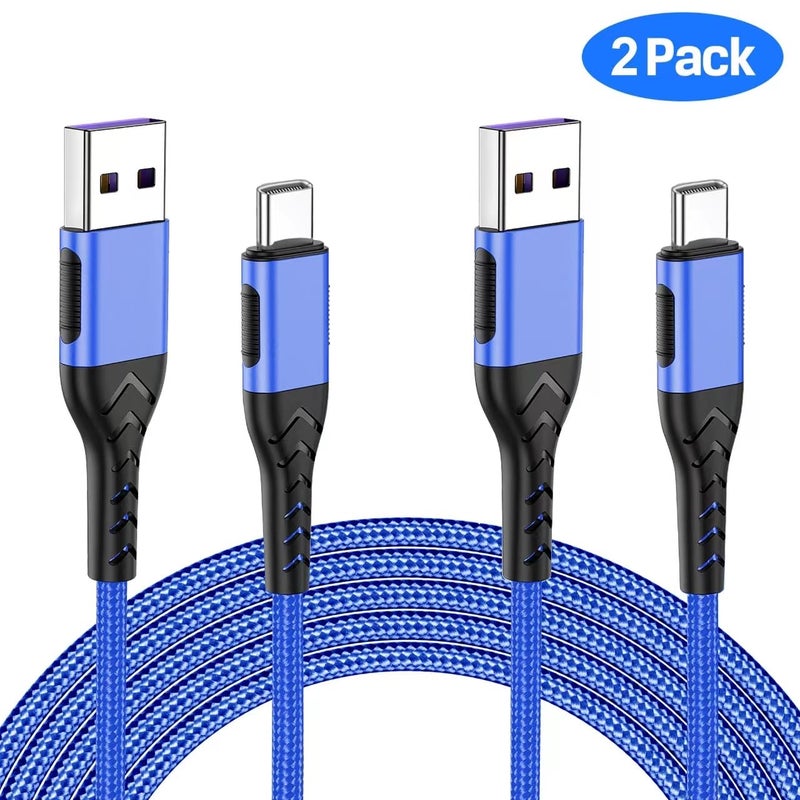 Durcord USB C Cable, Upgarded 2Pack 3ft Fast Charging USB Type C Charging Cord Cable, 3 Foot Type C Charger Nylon Braided USB Cable Compatible Compatible with iPhone 15/Pro/Plust/Max/Samsung-Blue - Image 2