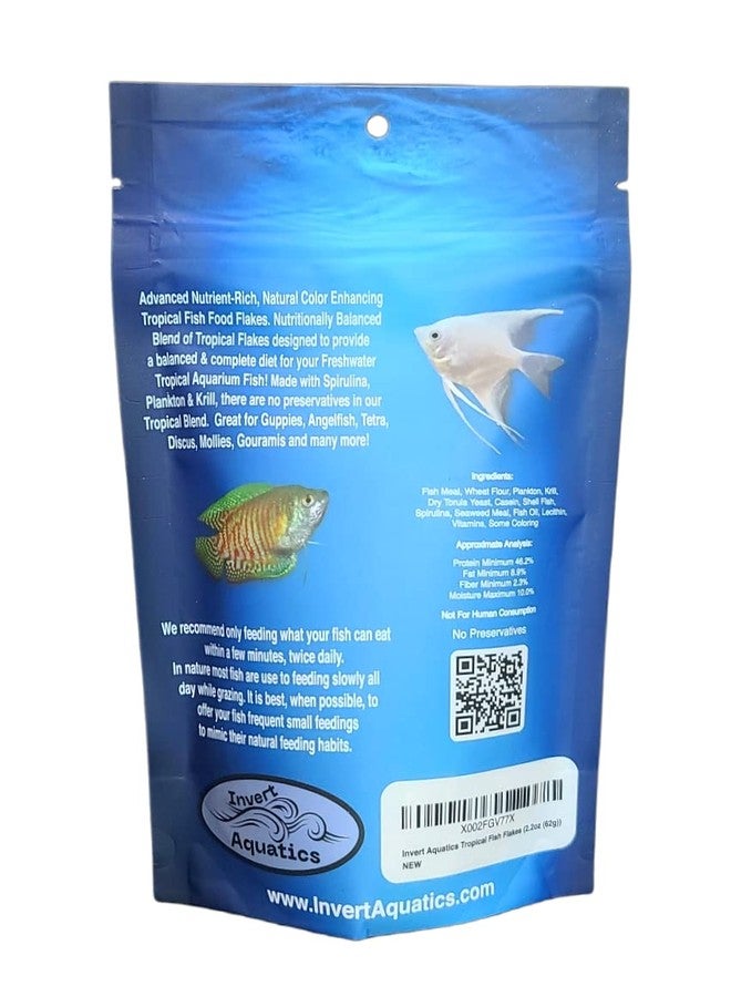 Invert Aquatics Tropical Fish Flakes - Natural Color Enhancing Tropical Fish Food - 2.02 oz - Image 2