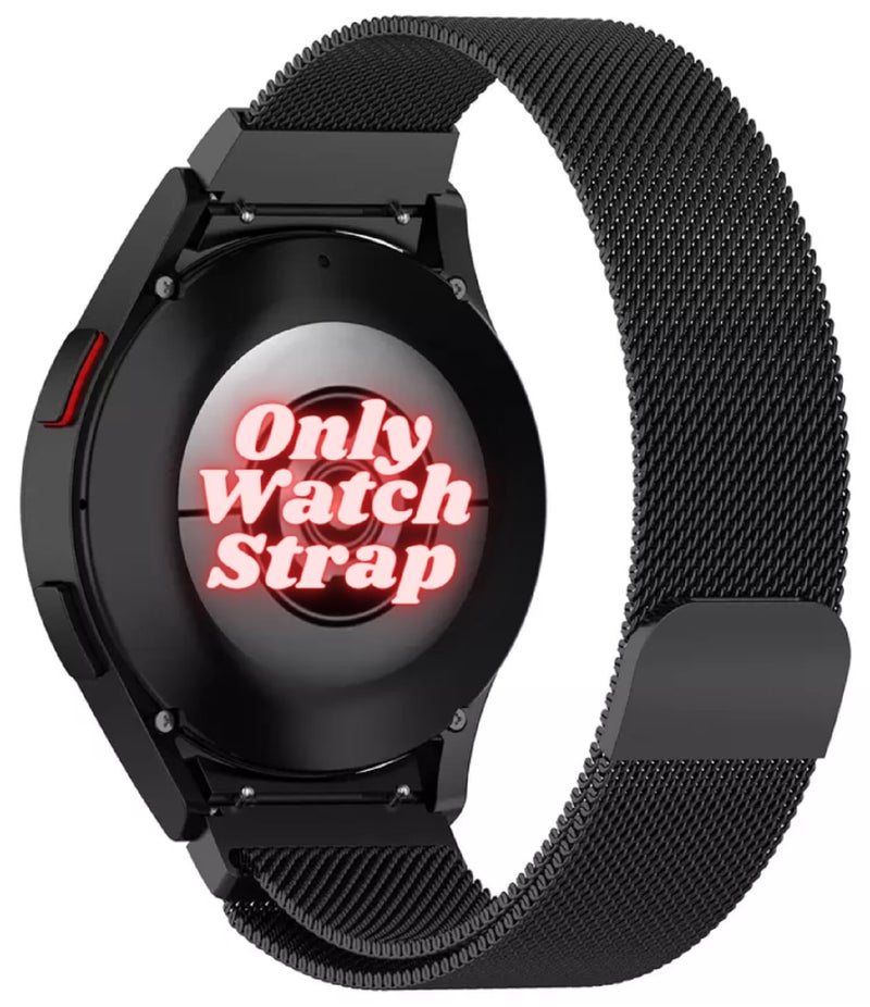 PEFKO Pss32 20Mm Stainless Steel Metal Bands Compatible For Samsung Galaxy Watch 4 & 5 44Mm 40Mm / Pro Band 45Mm Classic 46Mm 42Mm? ?? Only Strap ? Not Included (20Mm,Black [ Milanese Magnetic ]) - Image 1