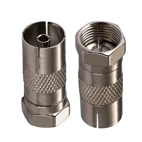 POBADY 2PCS TV Aerial Coaxial Cable Adapter F Type Male to TV Female Adapter DVB-T T2 TV Tuner Antenna Adapter HD TV for TV Ariel BK LED 4K 3D UHD TV - Image 5