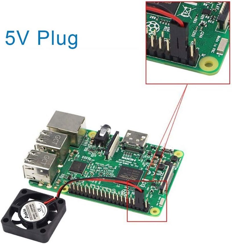 DORHEA 2Pcs 3007 Fan for Raspberry Pi 5 30x30x7mm Cooler Pi Brushless Cooling Case Fan 30MM 1.18in 3.3V 5V DC Quiet for Raspberry Pi 4, Pi 3 B+, Pi 3 B, 2, B+, Pi Zero/Zero W,Robot Project - Image 5