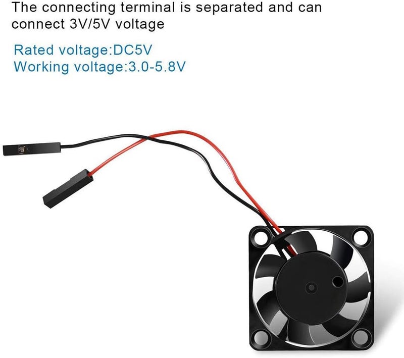 DORHEA 2Pcs 3007 Fan for Raspberry Pi 5 30x30x7mm Cooler Pi Brushless Cooling Case Fan 30MM 1.18in 3.3V 5V DC Quiet for Raspberry Pi 4, Pi 3 B+, Pi 3 B, 2, B+, Pi Zero/Zero W,Robot Project - Image 4