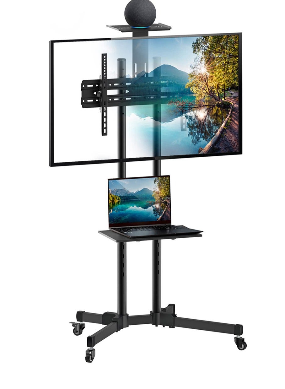 Tv Table Riyadh EzzySo Height-adjustable mobile TV stand with rolling casters, suitable ...