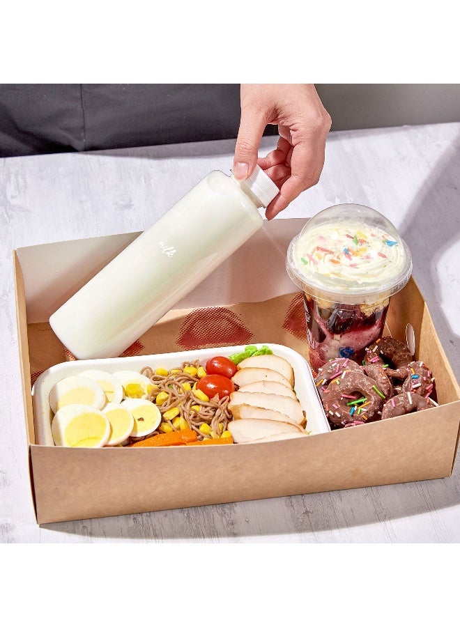 Restaurantware Label Tek 1.9 x 1 Inch Milk Bottle Labels, 100 Water-Resistant Labels For Bottles - Self-Adhesive, Clear With White Font, Plastic Bottle Stickers, For Drink Pouches, - Image 5