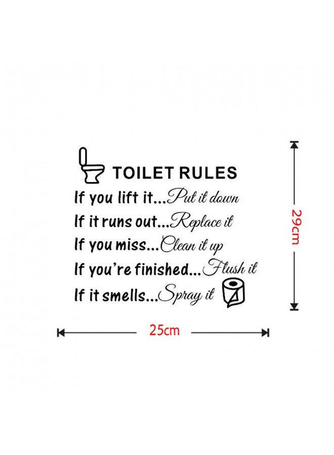 Bestjybt Bestjybt DIY Removable Toilet Rules Wall Quotes Stickers Washroom Bathroom Decals WC Sign Vinyl Art Decor for Kids Living Room Home Decorations - Image 2