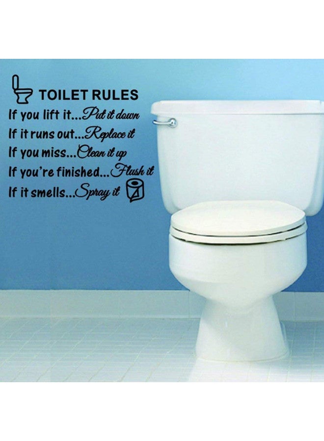 Bestjybt Bestjybt DIY Removable Toilet Rules Wall Quotes Stickers Washroom Bathroom Decals WC Sign Vinyl Art Decor for Kids Living Room Home Decorations - Image 3