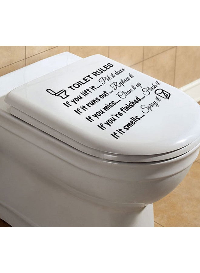 Bestjybt Bestjybt DIY Removable Toilet Rules Wall Quotes Stickers Washroom Bathroom Decals WC Sign Vinyl Art Decor for Kids Living Room Home Decorations - Image 5
