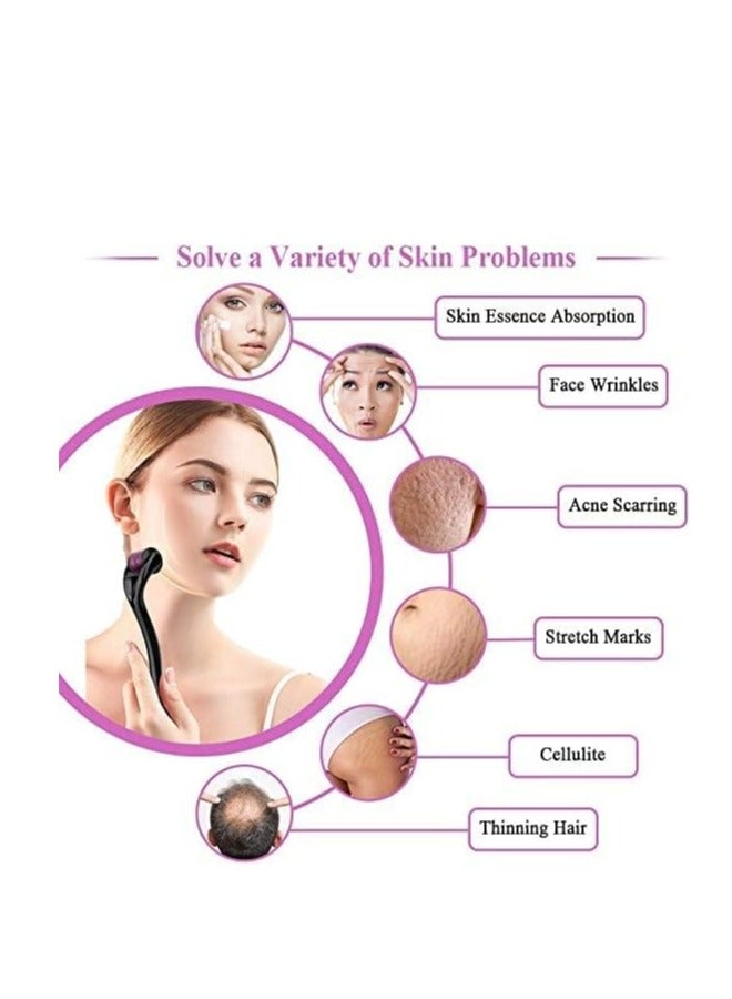 Derma Roller 0.5mm for Face Body Skin Care Micro-needle 540 Derma rolling Beard Hair Regrowth Stainless Steel Needle for Wrinkle Stretch Marks Scar Cellulite Women Men - Image 2