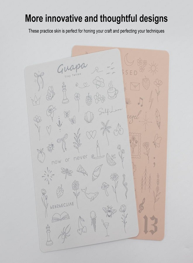 غوابا Guapa Fine Line Practice Skin – 3 أوراق من وسادات السيليكون المطبوعة مسبقًا بتصاميم مستوحاة من الطبيعة وأسلوب الحياة – للمتدربين والمبتدئين والفنانين (وردي - 3 قطع) - Image 3