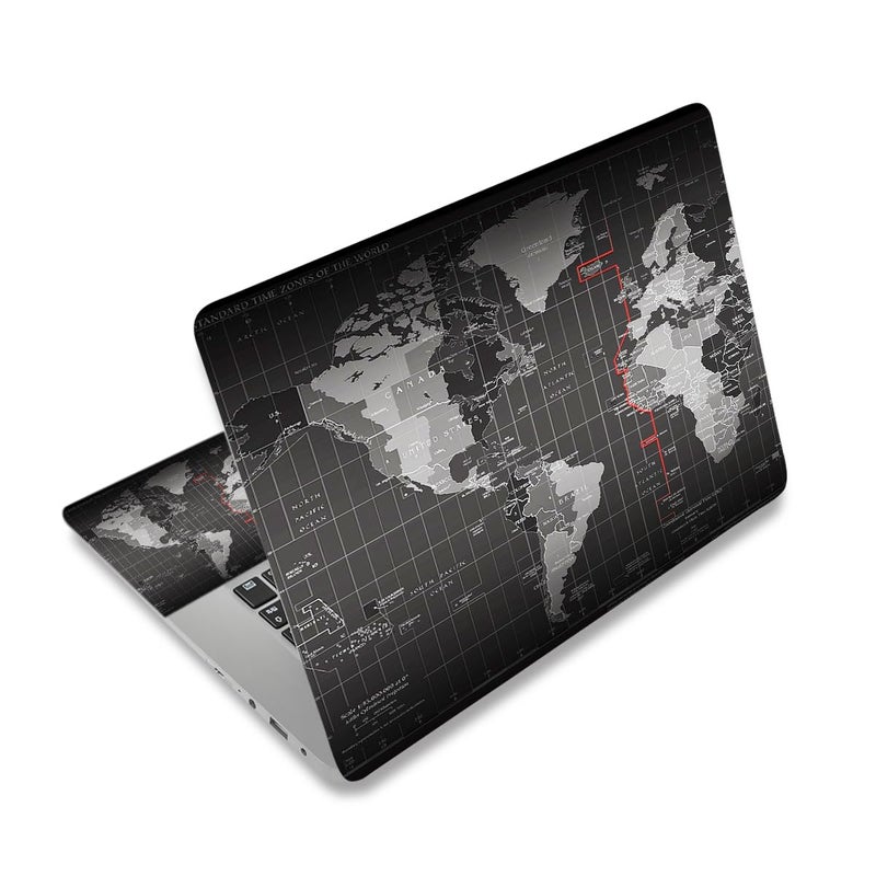 Home Trove ALAYRA Laptop Skin Sticker Decal,12" 13" 13.3" 14" 15" 15.4" 15.6 inch Laptop Vinyl Skin Sticker Cover Art Protector Notebook PC (Free 2 Wrist Pad Included), Decorative Waterproof Removable,Cool World Map - Image 3