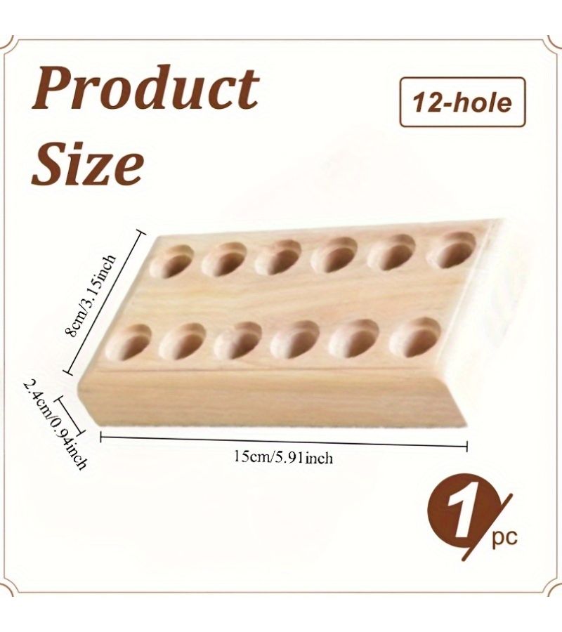 Global Paradise Wooden 12 Hole Storage Box For Pliers 6.2x3x0.9 Inch Craft Tool Organizer - Image 3