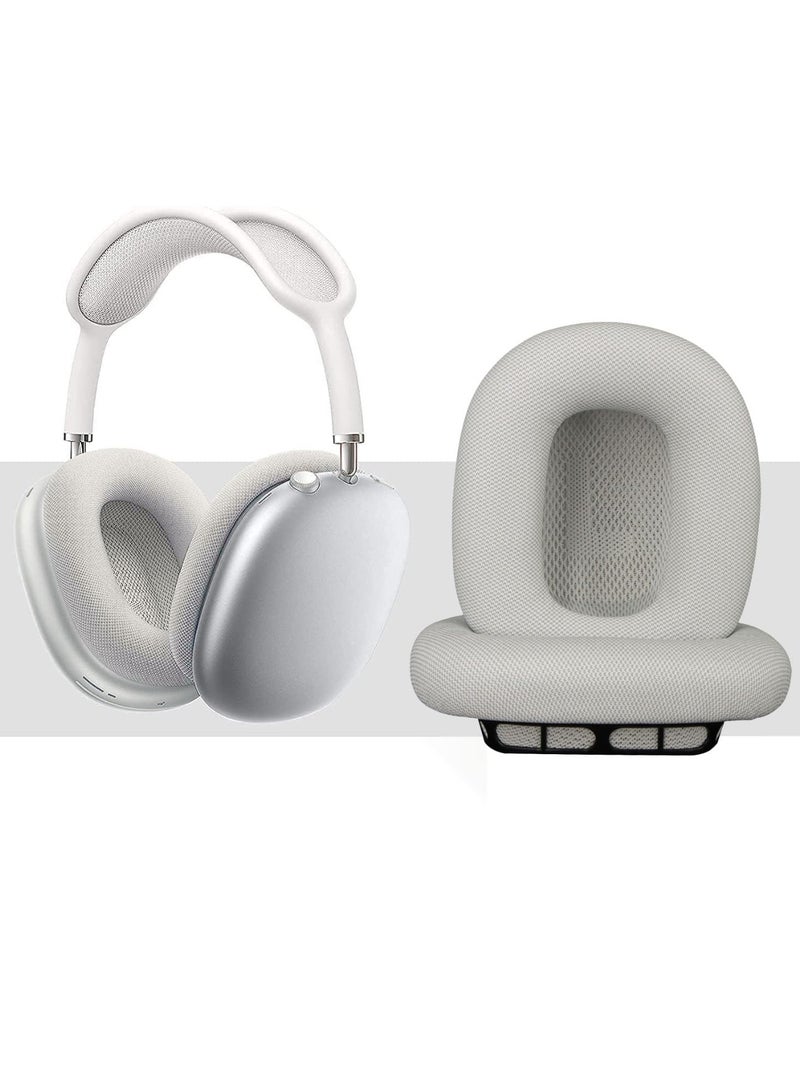 Earpads for Max Earpad Replacement Sweat Proof Ear Cushions Air pods Max Ear Pad Earcups with Protein Leather Memory Foam and Magnet (Silvery) - Image 3