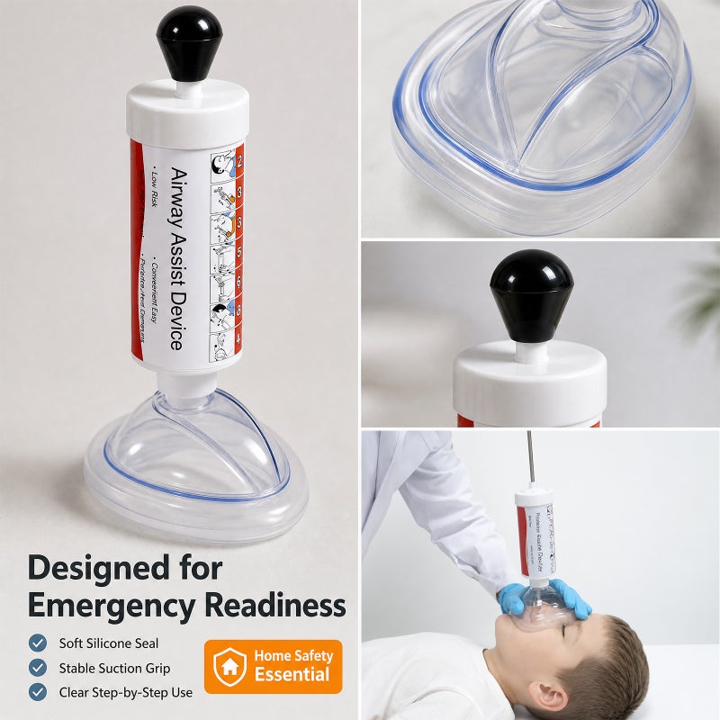 CPR Device: 2-in-1 Adult Child Face Cover, Transparent Design For Clear Visibility - One-Way Valve Prevents Gas Passage, Respiratory Aid For Emergency Training & Life-Saving Use - Image 2