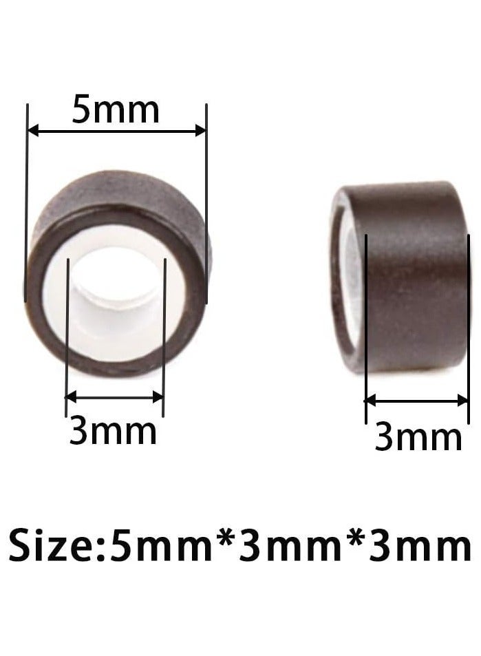 Estelle Silicone Lined Micro Links Rings Beads Hair Feather Extensions 5.0x3.0x3.0 mm Hair Beads Brown - Image 3