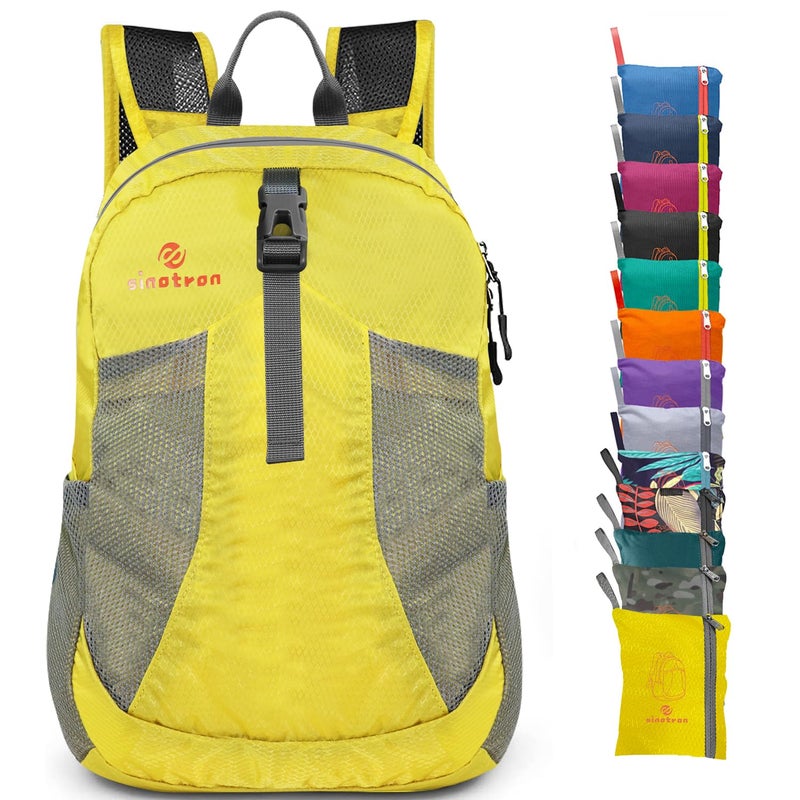 sinotron 22L Lightweight Packable Hiking Backpack Small Hiking Backpack Day Pack for Women Men Travel Camping Vacation yellow - Image 2
