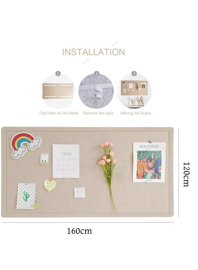 GGEROU Foldable Large Felt Bulletin Board, Folding Cork Board Alternative, Decorative Picture Framed Display Board with 20 Rose Pins, Grey 120*160cm - Image 4