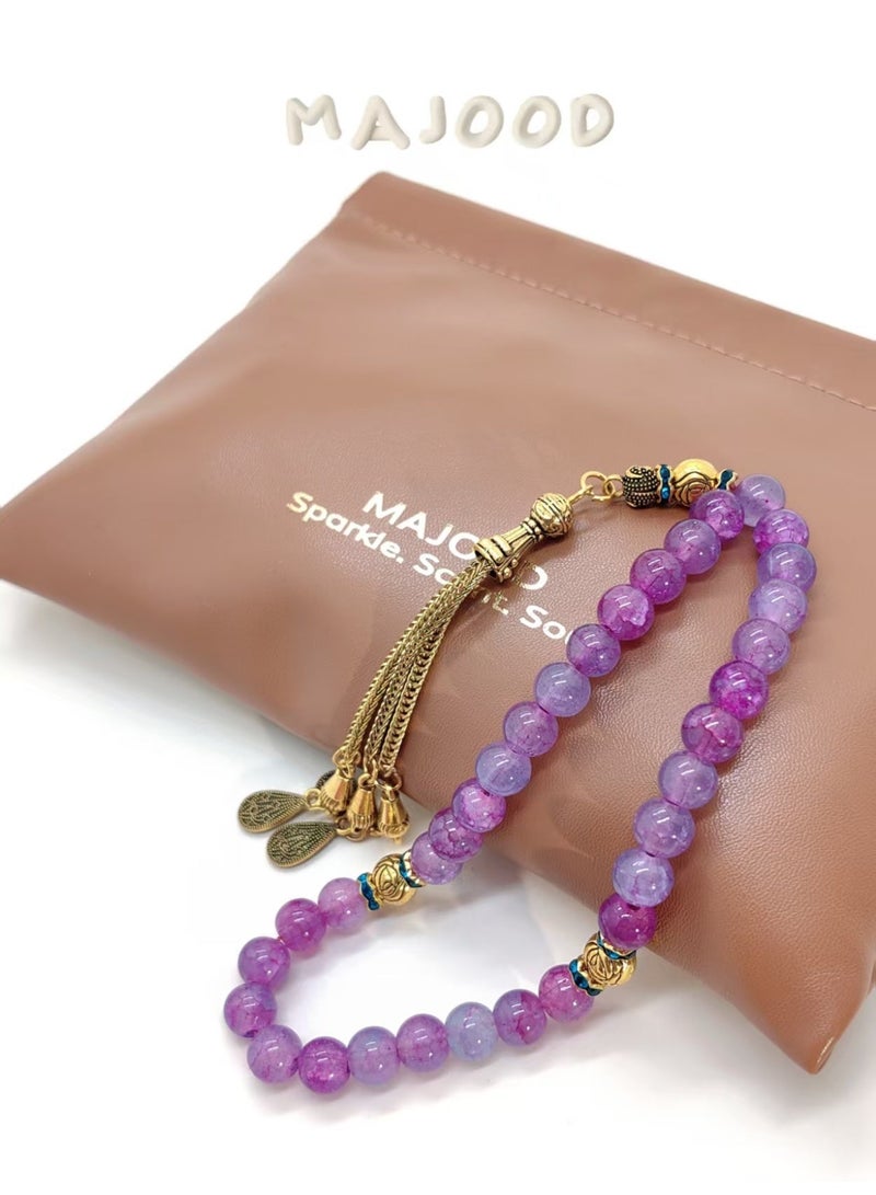 MAJOOD 33 Natural Tourmaline Prayer Beads/Tasbih/8mm - Image 4