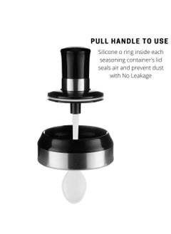 KASTWAVE Sauce Jar Sugar Container Glass Jar Combination Spoon with Lid Canisters Storing Seasoning Spices Salt Sugar for Kitchen Counter Food Storage with Decorative Sticker 9.7oz / 280ml  - Image 2