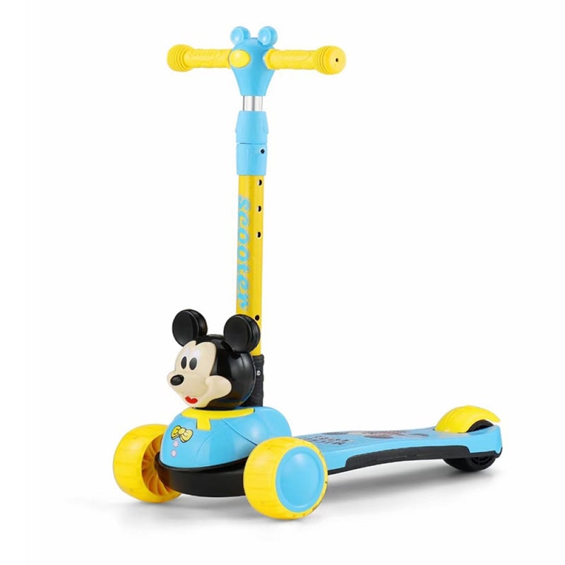 سكوتر ميكي ماوس مع عجلات عريضة و اضواء - ازرق وأصفر - 668M