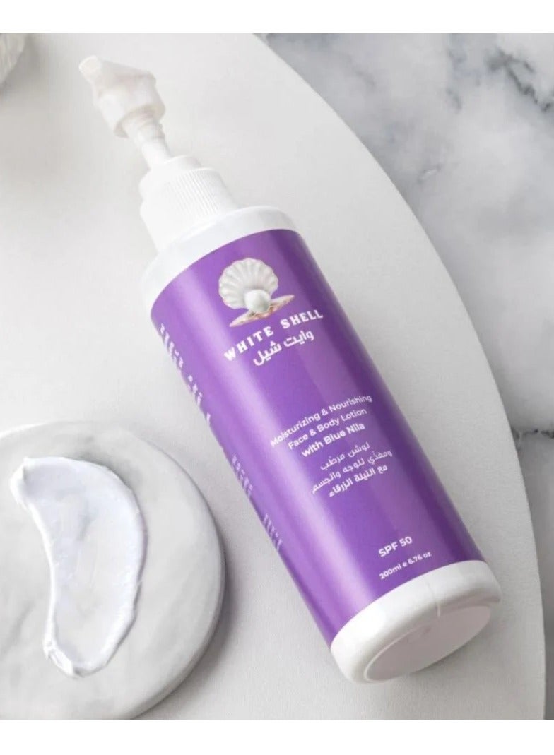 وايت شيل لوشن مرطب ومبيض للجسم والوجه بالنيله الزرقاء 200 مل - Image 2