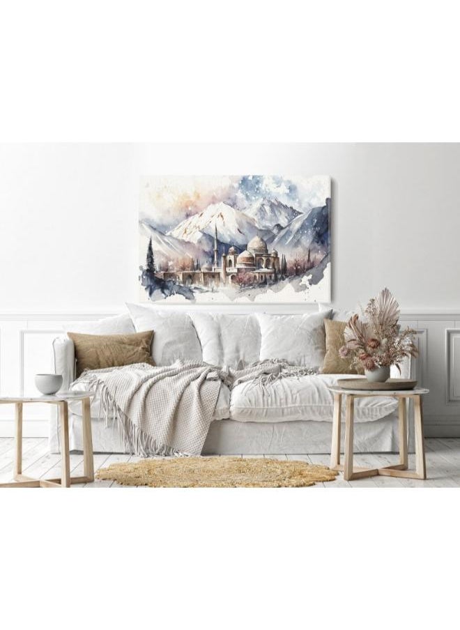 Home Gallery - home gallery mosque abstract geometry handpainted Printed Canvas wall art - Image 1