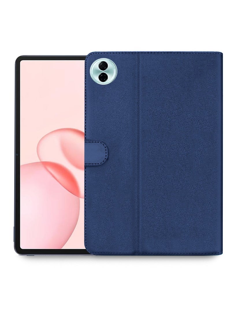 OMAKER حافظة تابلت Honor Pad 10 مقاس 12.1 بوصة 2025 جلد عالي الجودة حافظة ذكية قابلة للطي مع غطاء واقي كامل مع قاعدة مغناطيسية - أزرق داكن - Image 2