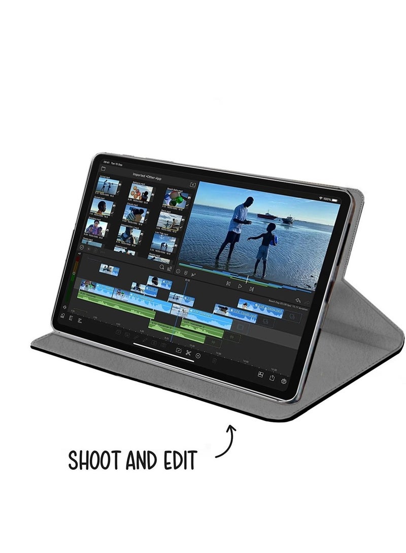 OMAKER حافظة تابلت Honor Pad 10 مقاس 12.1 بوصة 2025 جلد عالي الجودة حافظة ذكية قابلة للطي مع غطاء واقي كامل مع قاعدة مغناطيسية - أزرق داكن - Image 4