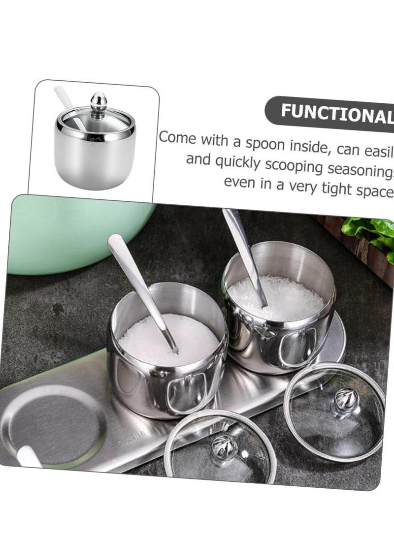 دايتويز برطمان توابل مع أغطية، أوعية توابل صغيرة من الفولاذ المقاوم للصدأ للسكر، أو برطمانات توابل المطبخ. - Image 5