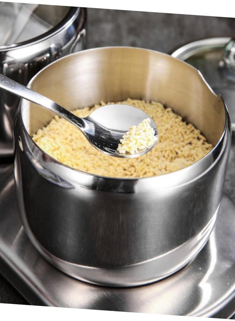 دايتويز برطمان توابل مع أغطية، أوعية توابل صغيرة من الفولاذ المقاوم للصدأ للسكر، أو برطمانات توابل المطبخ. - Image 2