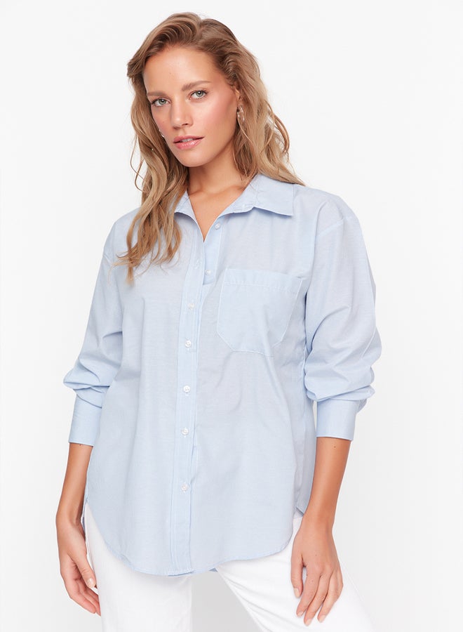 trendyol Shirt - Blue - Oversize  - Image 2