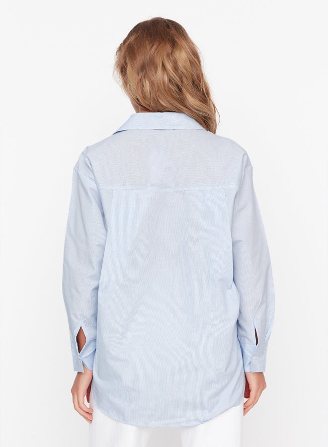 trendyol Shirt - Blue - Oversize  - Image 5
