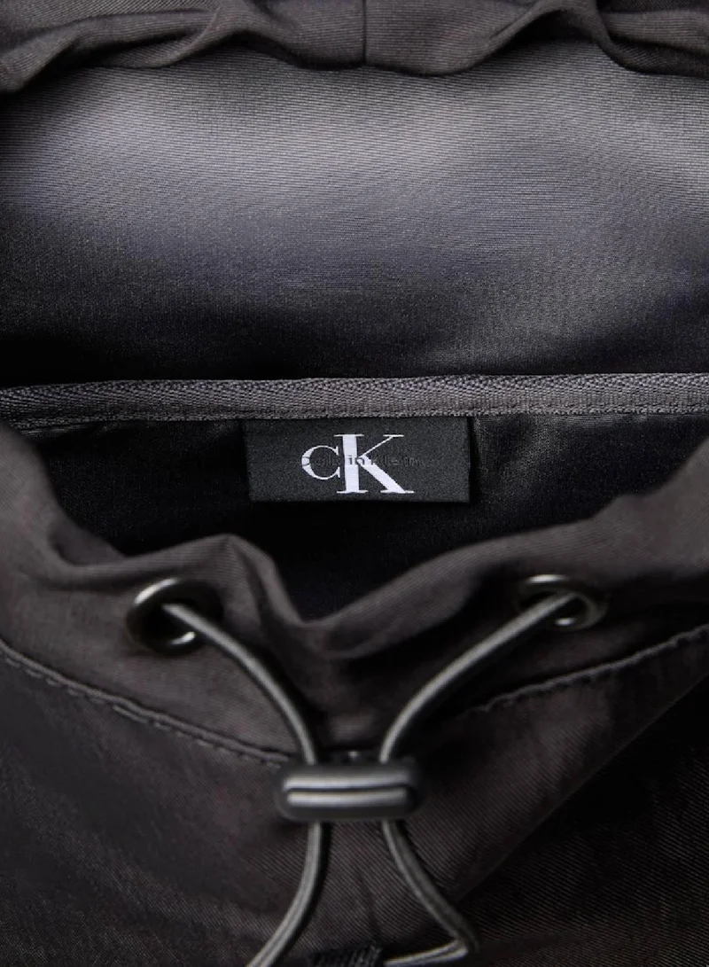 CALVIN KLEIN Black Bold Logo Mini Top Flap Backpack for Men | Best Price UAE