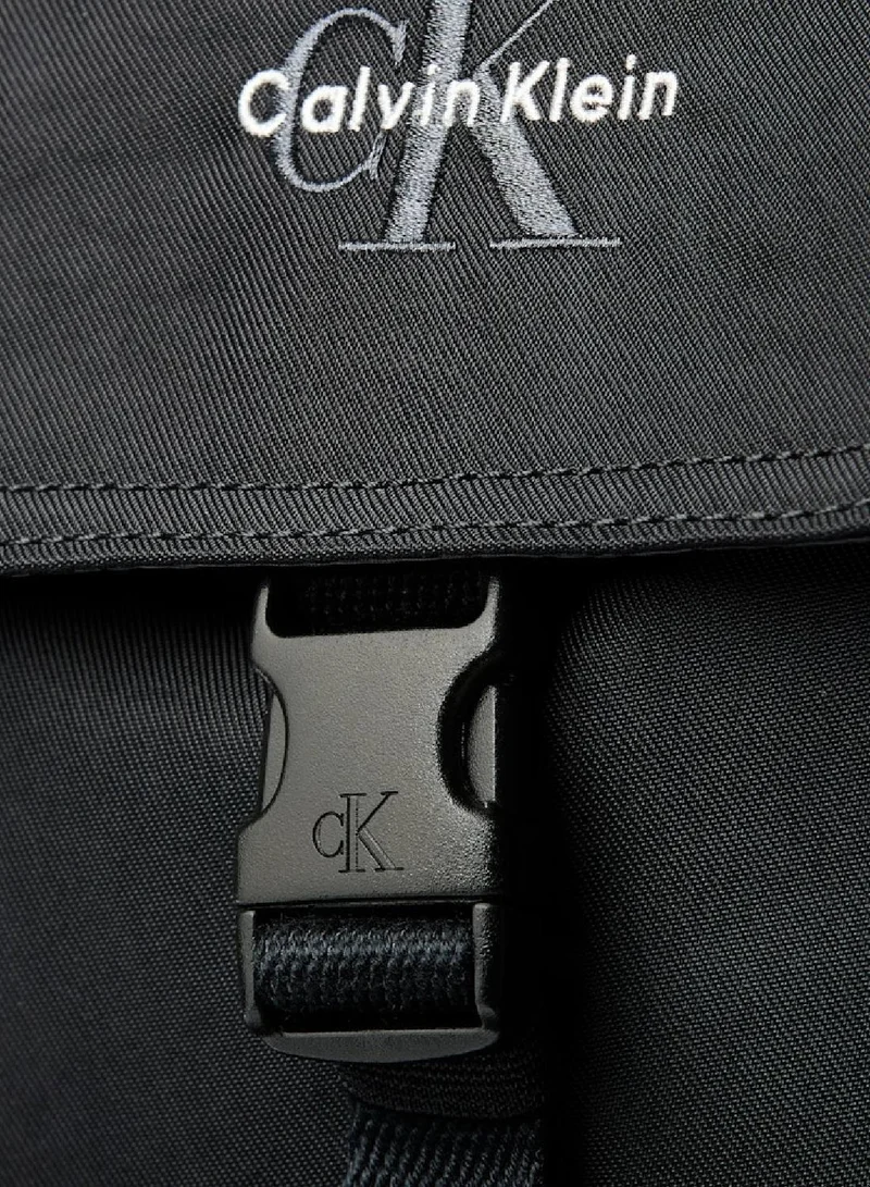 CALVIN KLEIN Black Bold Logo Mini Top Flap Backpack for Men | Best Price UAE