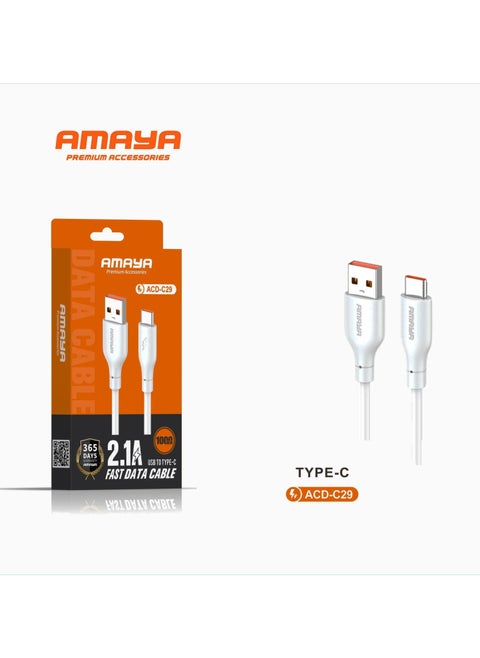 USB-A to USB-C Cable Supports Fast Charging and Data Transfer 1 Meter