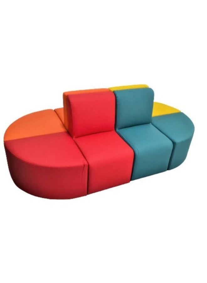 Generic Kids Modular Colorful Soft Foam Sofa Flexible Seating Set Classroom or home for Kids up to 8 Years old, 8 pcs  - Image 1