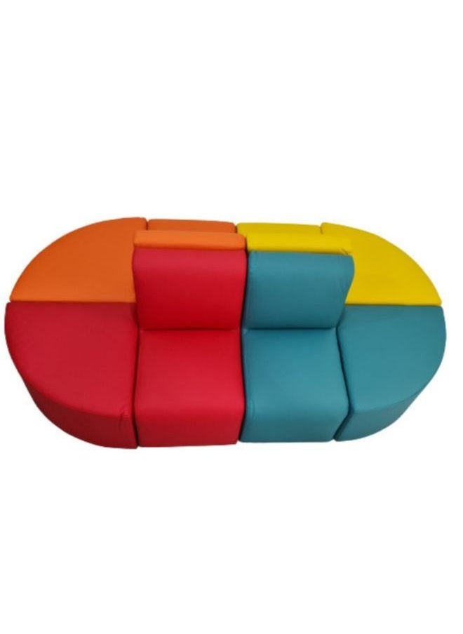 Generic Kids Modular Colorful Soft Foam Sofa Flexible Seating Set Classroom or home for Kids up to 8 Years old, 8 pcs  - Image 2