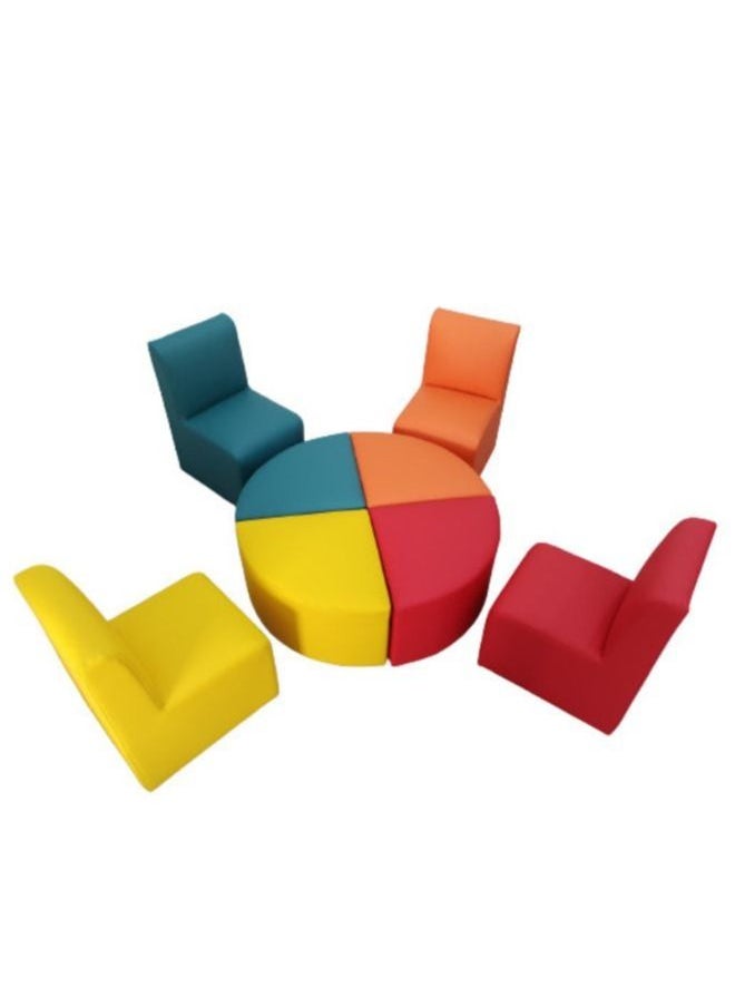 Generic Kids Modular Colorful Soft Foam Sofa Flexible Seating Set Classroom or home for Kids up to 8 Years old, 8 pcs  - Image 4