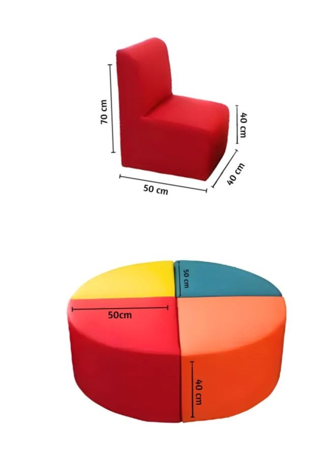 Generic Kids Modular Colorful Soft Foam Sofa Flexible Seating Set Classroom or home for Kids up to 8 Years old, 8 pcs  - Image 5