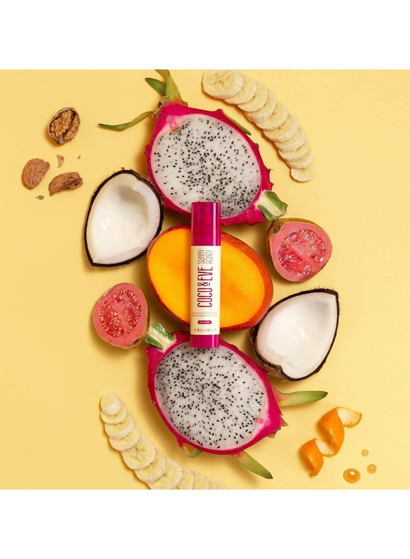 COCO & EVE Eve Sunny Honey Bronzing Face Drops Medium Glow Natural Self Tanning Face Drops Hydrating Hyaluronic Acid Indoor Sunless Moisturizing Self Tanner 30ml - Image 3