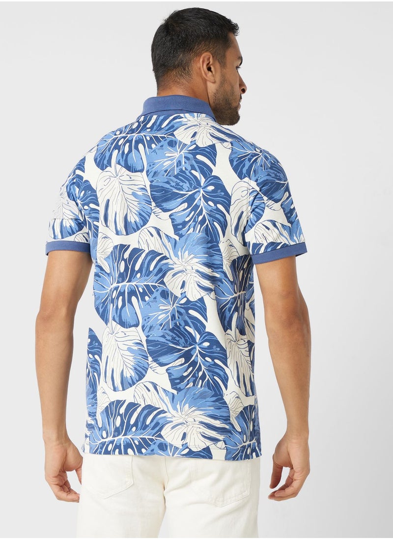 Mango Man - Tropical Printed Polo Shirt - Image 1