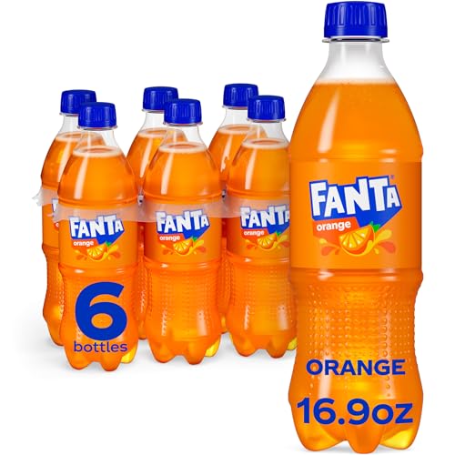 Fanta Orange Soda Soft Drink, 16.9 fl oz Bottles, 6 Pack - Image 1