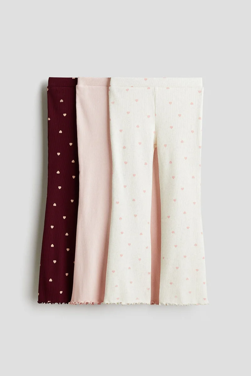 H&M 3-pack ribbed cotton leggings