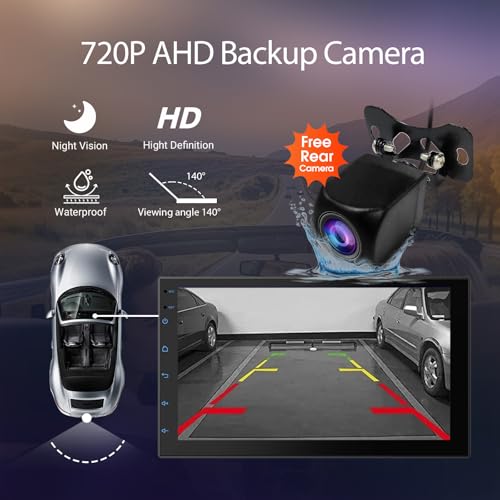 Haudio 7 “ Double Din Car Stereo, Touch Car Radio with Wireless Apple Carplay & Android Auto, Mirror Link, Bluetooth, SWC, Subwoofer Output, 5.1 CHN, Backup Camera, FM/AM Radio - Image 5