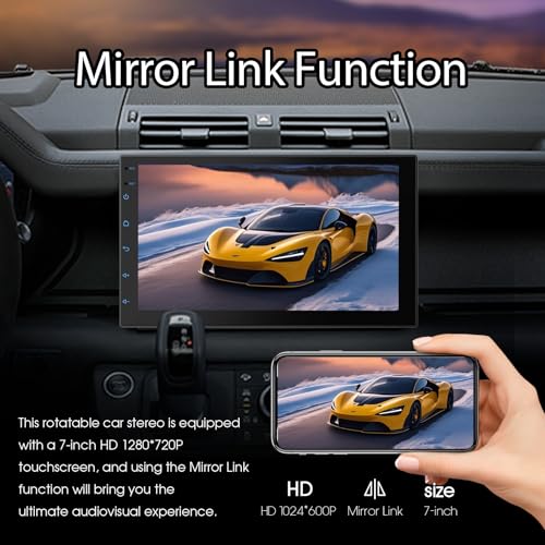 Haudio 7 “ Double Din Car Stereo, Touch Car Radio with Wireless Apple Carplay & Android Auto, Mirror Link, Bluetooth, SWC, Subwoofer Output, 5.1 CHN, Backup Camera, FM/AM Radio - Image 3