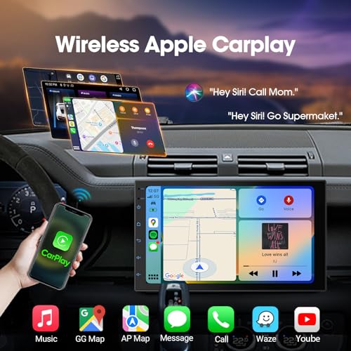 Haudio 7 “ Double Din Car Stereo, Touch Car Radio with Wireless Apple Carplay & Android Auto, Mirror Link, Bluetooth, SWC, Subwoofer Output, 5.1 CHN, Backup Camera, FM/AM Radio - Image 2