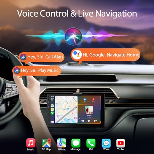 Haudio 7 “ Double Din Car Stereo, Touch Car Radio with Wireless Apple Carplay & Android Auto, Mirror Link, Bluetooth, SWC, Subwoofer Output, 5.1 CHN, Backup Camera, FM/AM Radio - Image 4