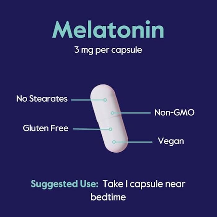 BESTVITE Melatonin 3mg (240 Vegetarian Capsules) - No Crospovidone - No Dextrose - No Dicalcium Phosphate - No Stearates - Vegan - Non GMO - Gluten Free - Easy to Swallow Capsule - Image 5