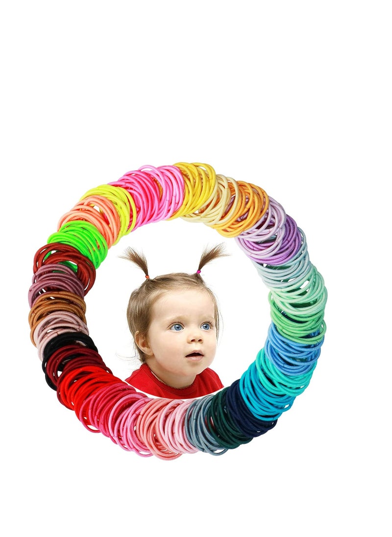 WillingTee - 200PCS Small Hair Ties,No Crease Baby Hair Ties,Elastic Hair Ponytail Holder Hair Accessories for Baby Girls Infants Toddlers Kids - Image 1